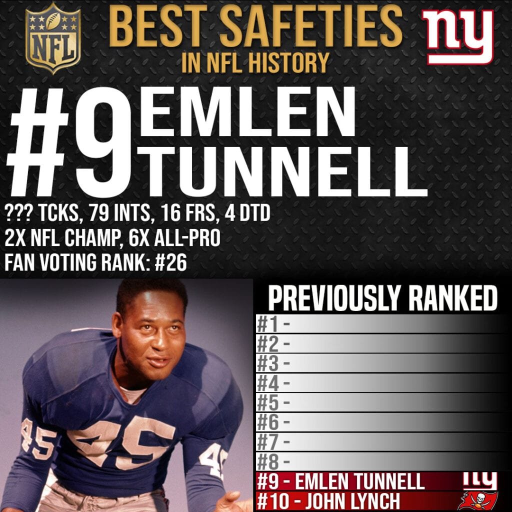 Best Safeties Ever - #9 Emlen Tunnell