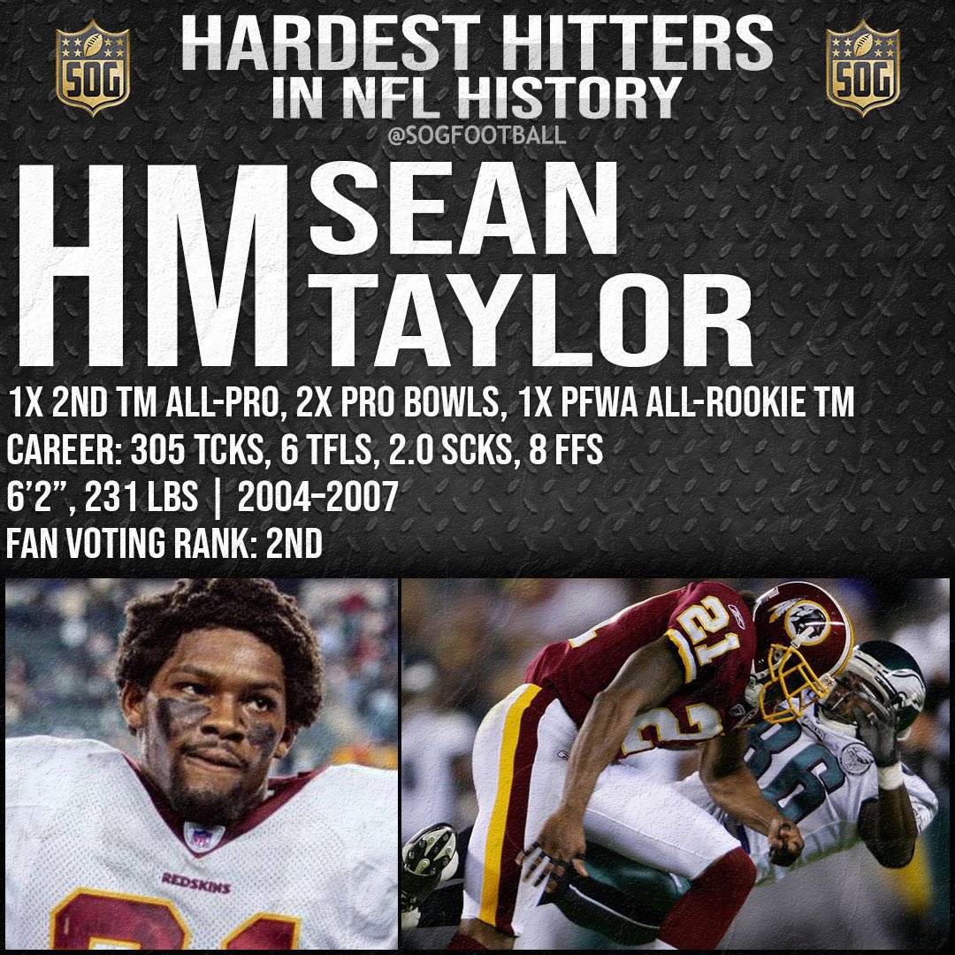 Top 10 Hardest Hitters in NFL History - Honorable Mention Sean Taylor