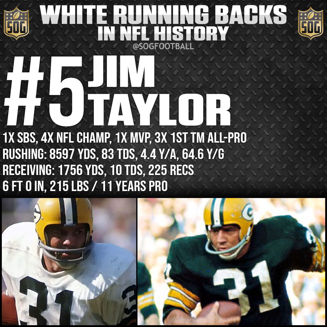 NFL Top 10 Best White Running Backs of All-Time - #5 Jim Taylor