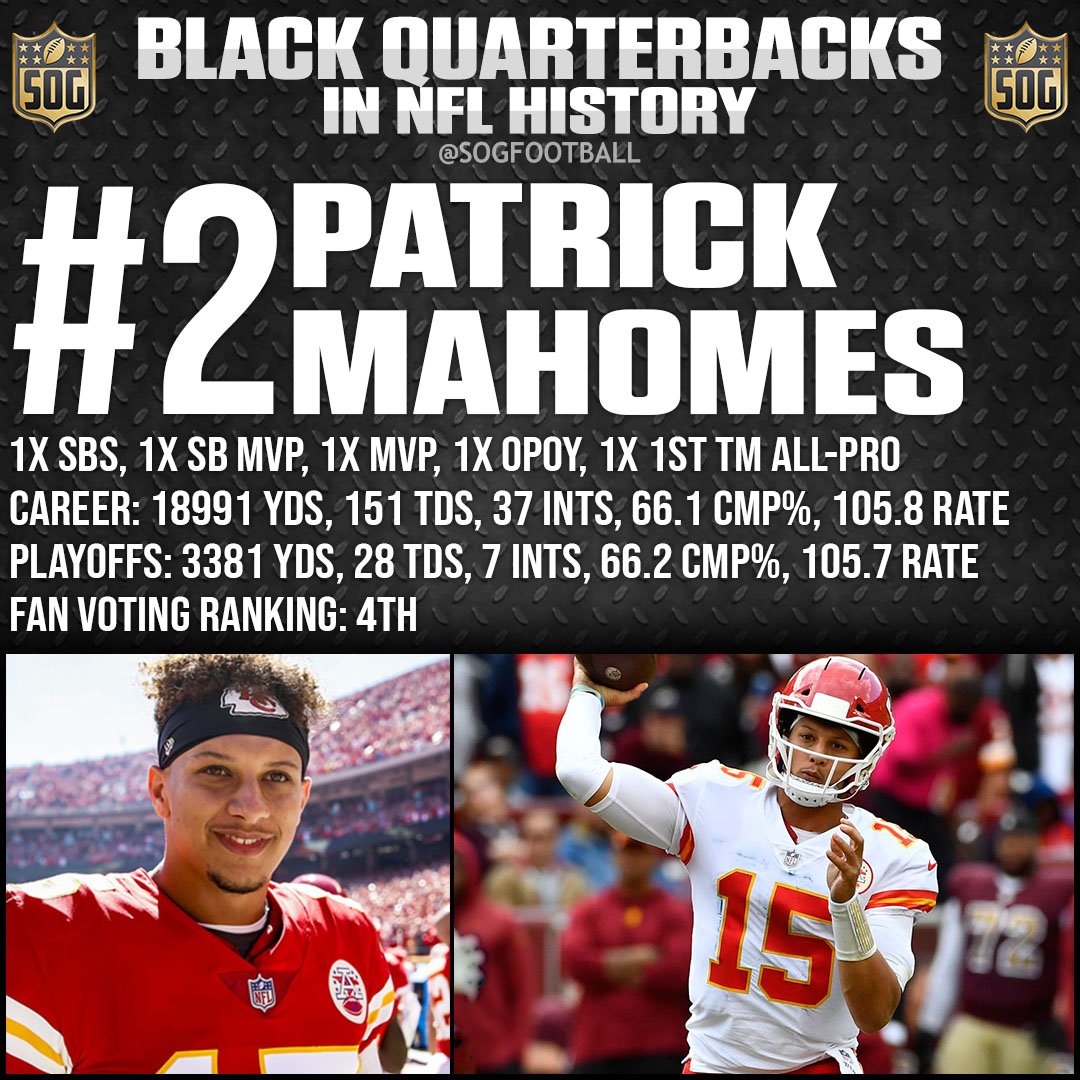 Top 10 Best Black Quarterbacks Ever in NFL History - #2 Patrick Mahomes