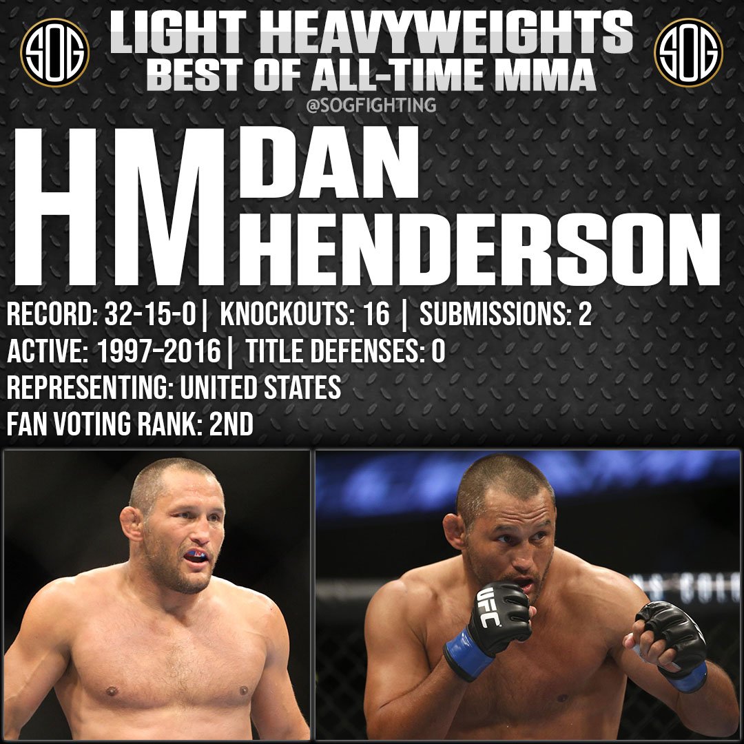 Top 10 Best Light Heavyweight Fighters in MMA History Honorable Mention Dan Henderson