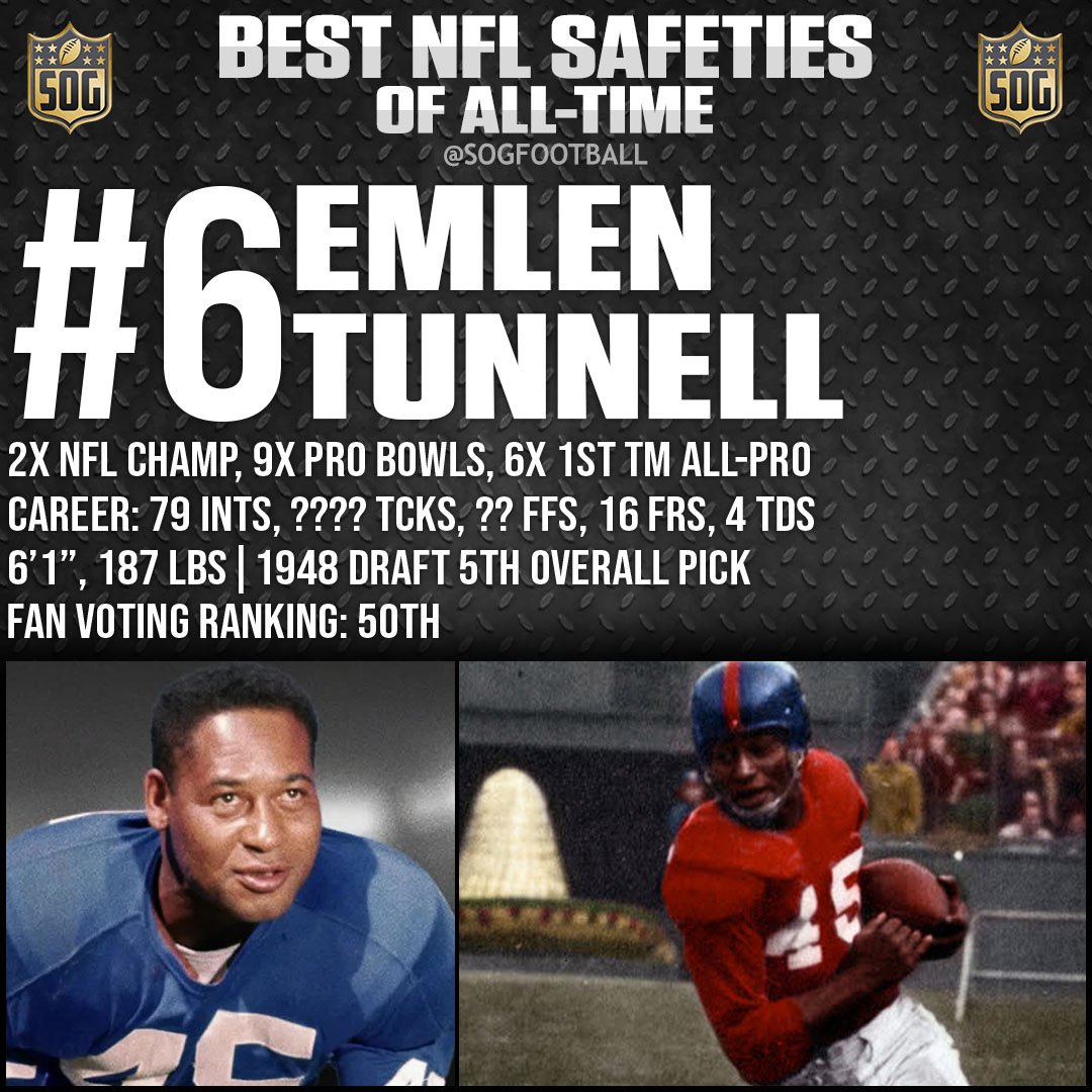 Top 10 Best Safeties Ever in NFL History - #6 Emlen Tunnell