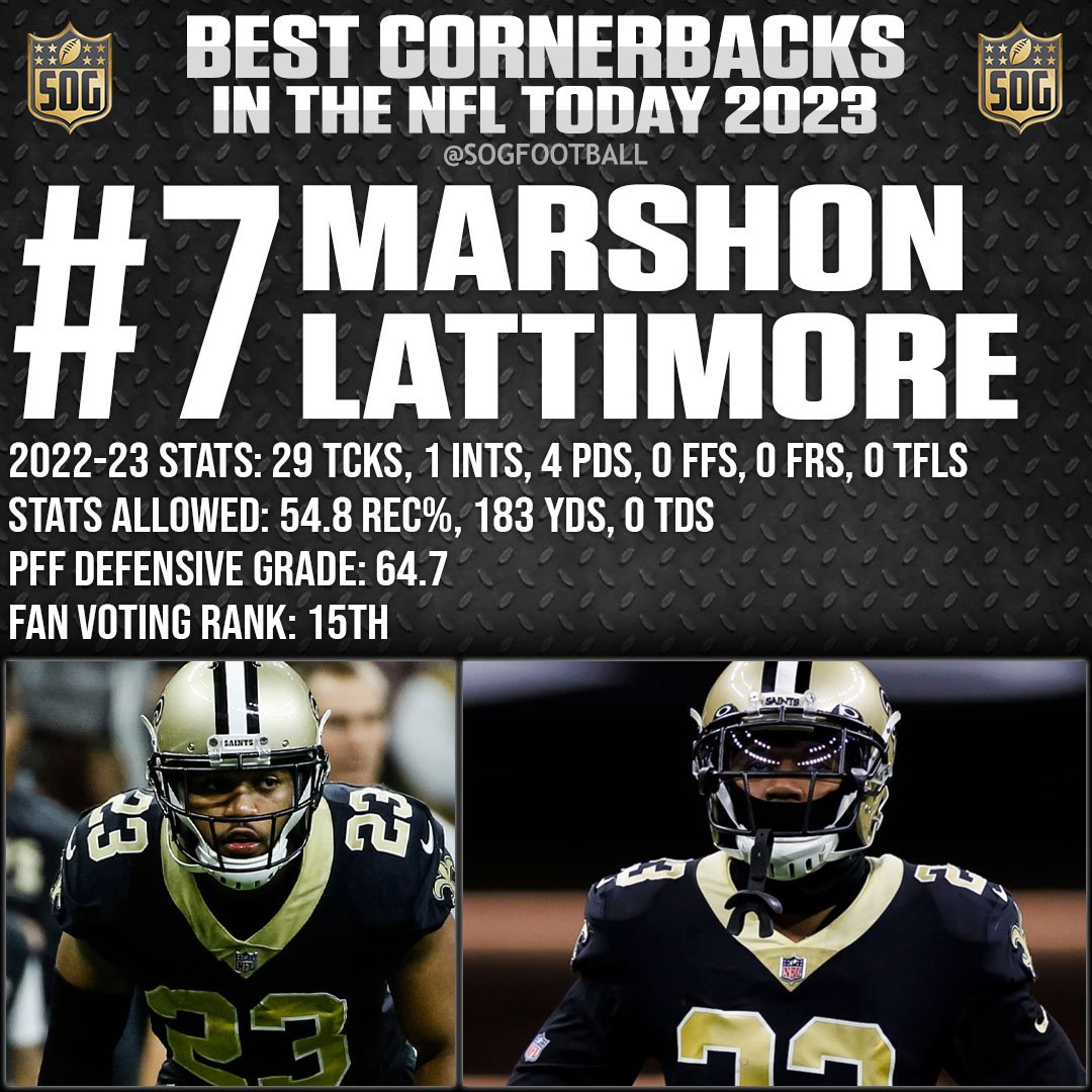 Top 10 Best Cornerbacks in the NFL Today 2023 Prediction - #7 Marshon Lattimore